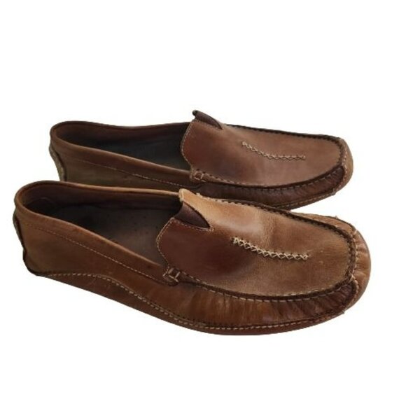 Clarks Tan Leather Comfort Loafers Size 12M - Picture 1 of 7